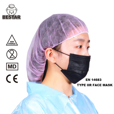 Μη υφανθείσα μίας χρήσης μάσκα προσώπου απομόνωσης 3 πτυχή για το νοσοκομείο 17.5x9