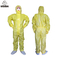 Αδιάβροχος κίτρινος ΤΎΠΟΣ 3 κοστουμιών PPE μίας χρήσης Biohazard φόρμα