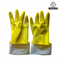 Ευθυγραμμισμένο κοπάδι λαστιχένιο γάντι γαντιών οικιακών λατέξ ODM κίτρινο για την κουζίνα